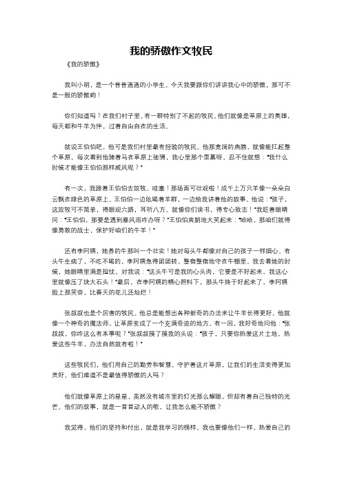 我的骄傲作文牧民