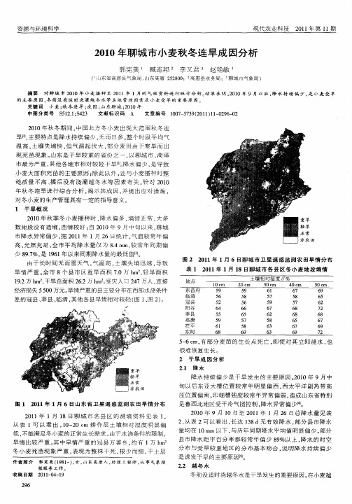 2010年聊城市小麦秋冬连旱成因分析