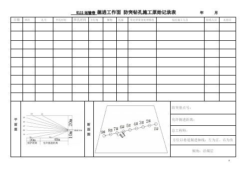 瓦斯抽放工程和钻孔施工记录表