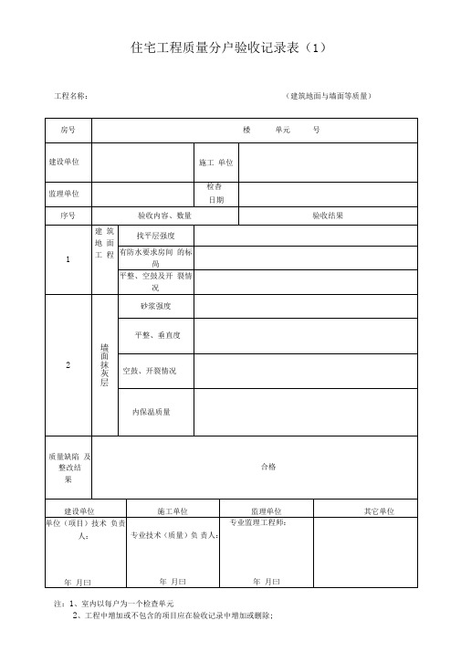 分户验收表格(2012年10月新)调整