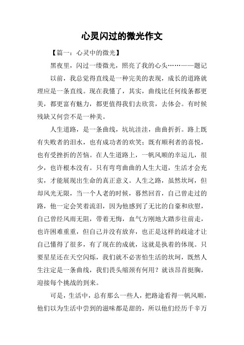 心灵闪过的微光作文