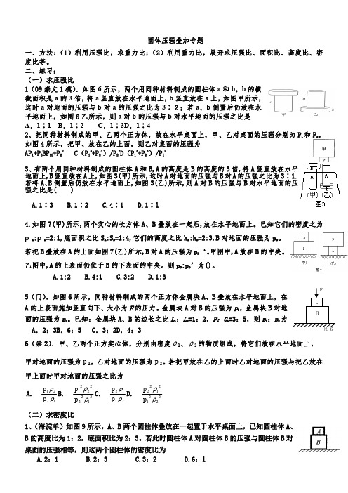 固体压强叠加专题