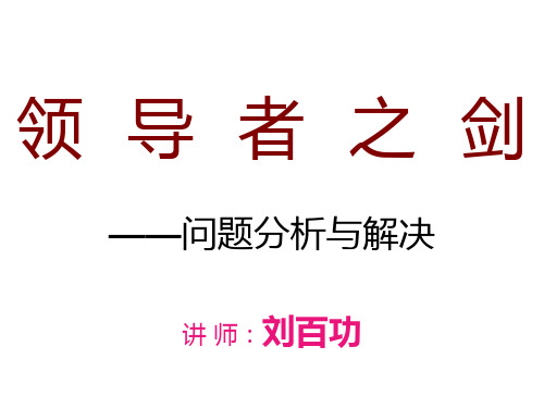 领导者之剑—问题分析与解决