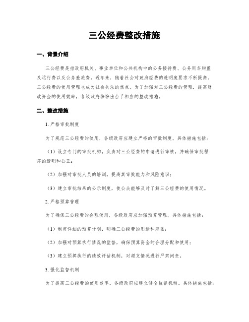 三公经费整改措施