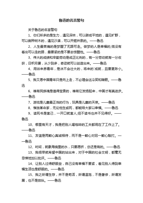 关于鲁迅的名言警句