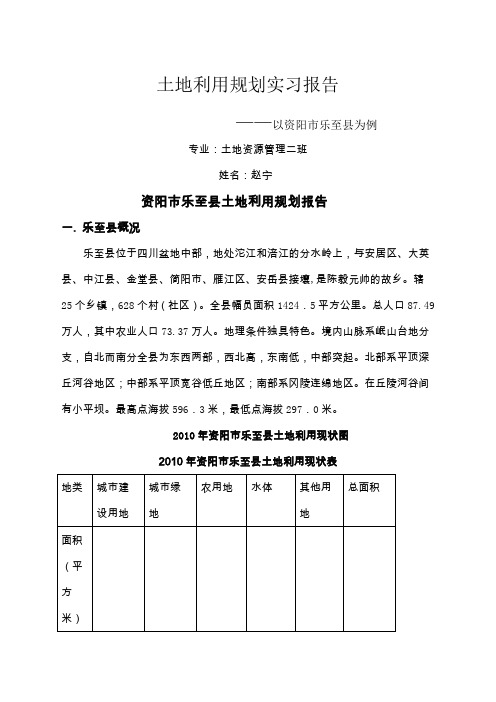 土地利用规划实习报告