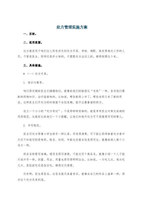 处方管理实施方案