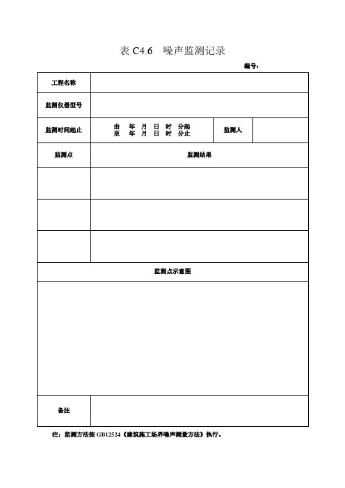 噪声监测记录