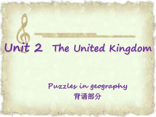 2014年秋季人教版必修五Unit2 The United Kingdom Passage one Puzzles in geography思维导图背诵课件总结