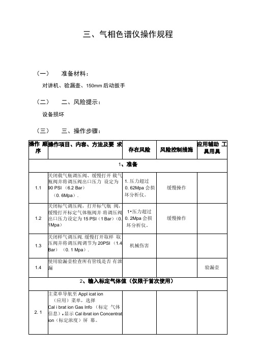 气相色谱仪操作规程