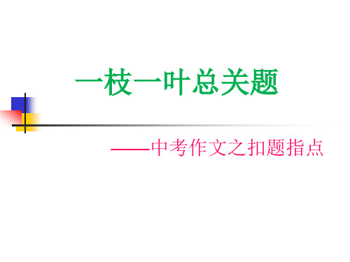 一枝一叶总关题——中考作文之扣题指导课件5张