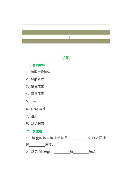 《生物化学》试题：核酸