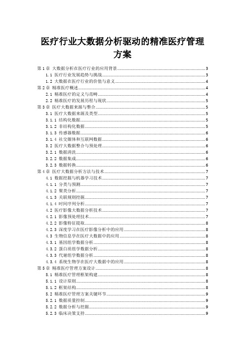 医疗行业大数据分析驱动的精准医疗管理方案