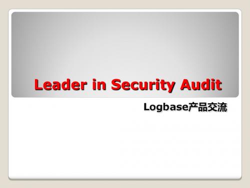 Logbase产品和应用介绍(PPT 28张)