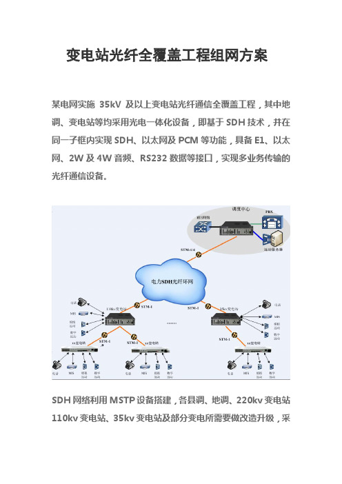 变电站光纤全覆盖工程组网方案