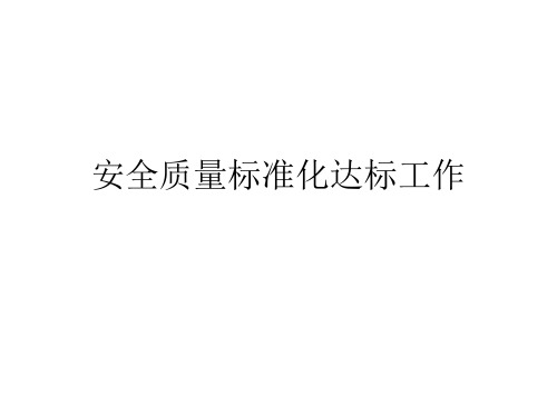 上海市安全质量标准化达标工作流程演示