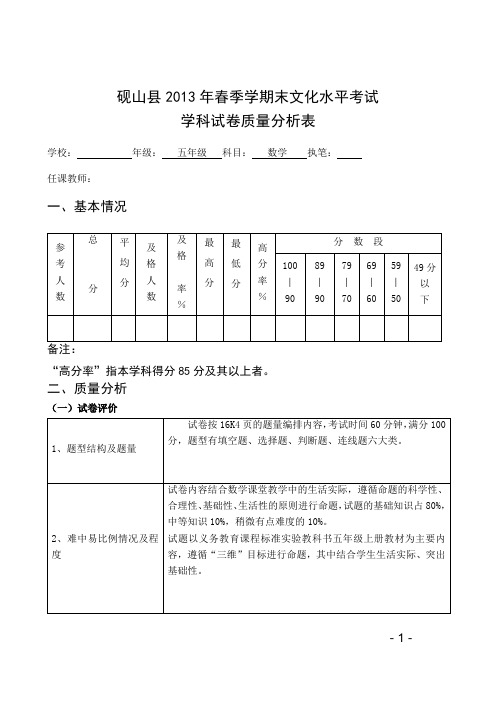 试卷分析