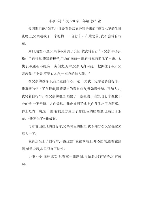 小事不小作文300字三年级 抄作业