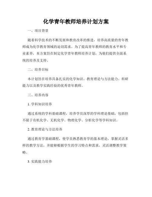 化学青年教师培养计划方案