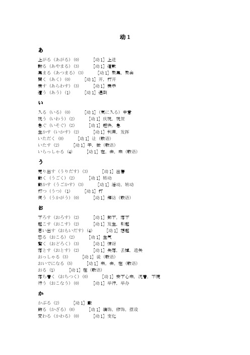 标准日本语初级下册动词