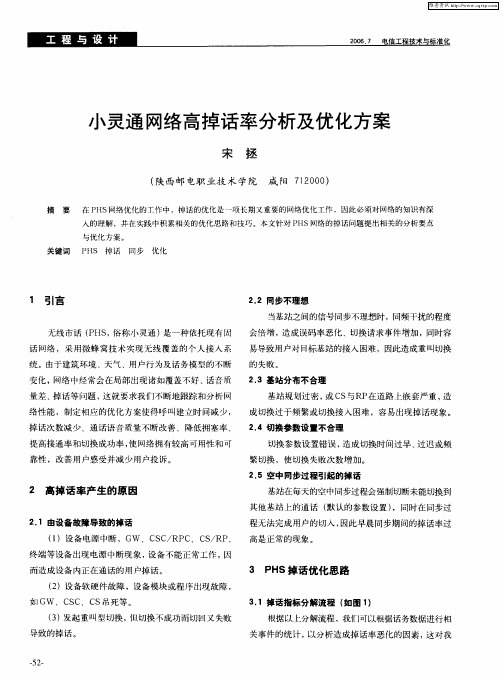 小灵通网络高掉话率分析及优化方案