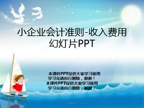 小企业会计准则-收入费用幻灯片PPT