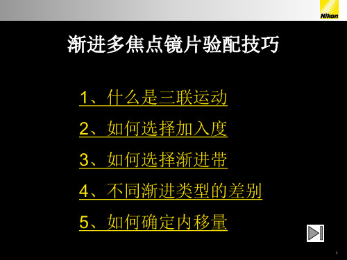 多焦点镜片验配技巧ppt课件