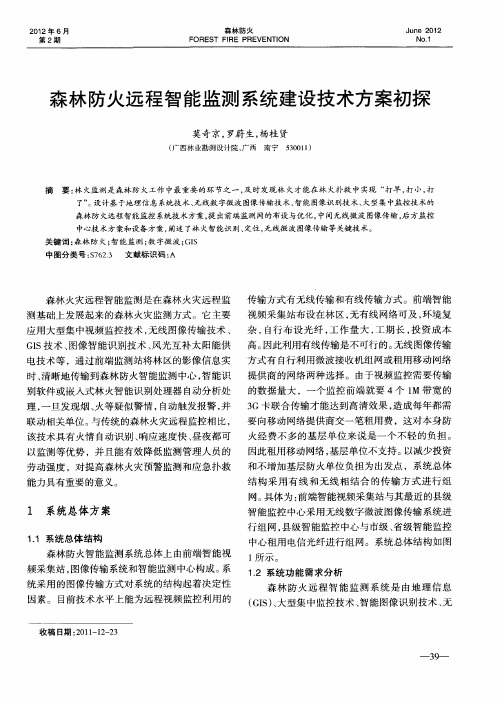 森林防火远程智能监测系统建设技术方案初探