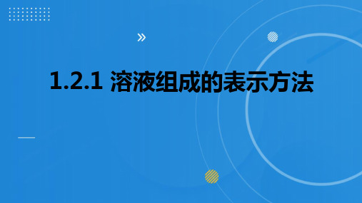 2023-2024学年鲁教版(五四制)化学九年级全册同步教学 1.2.1 溶液组成的表示方法 课件