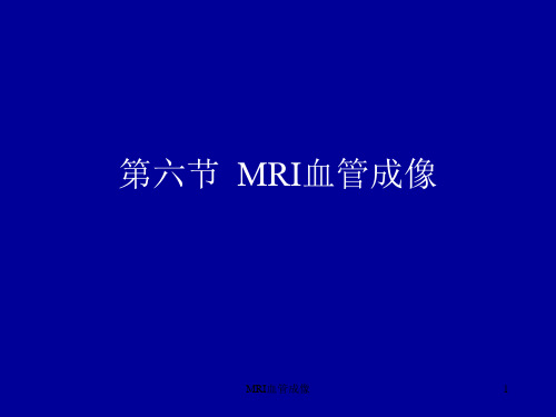 MRI血管成像PPT课件