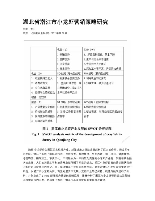 湖北省潜江市小龙虾营销策略研究