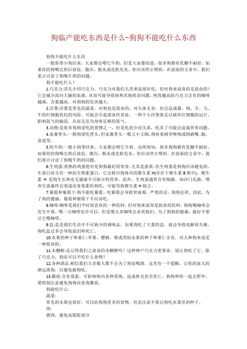 狗临产能吃东西是什么-狗狗不能吃什么东西