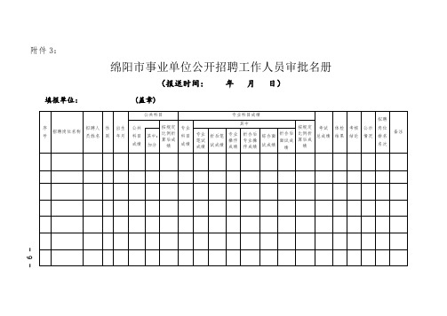 事业单位备案登记表