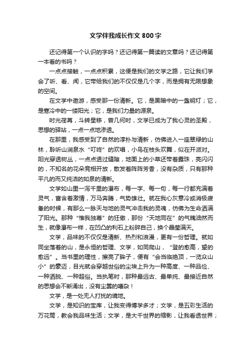 文学伴我成长作文800字