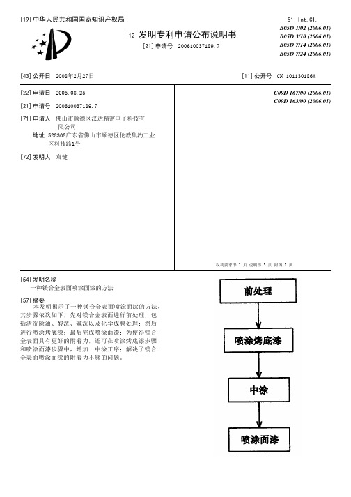 一种镁合金表面喷涂面漆的方法[发明专利]