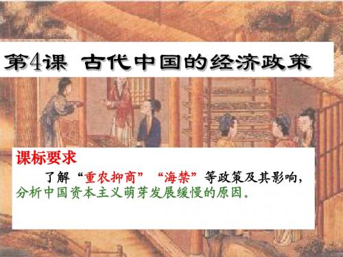 1.4古代中国的经济政策 课件(人民版)