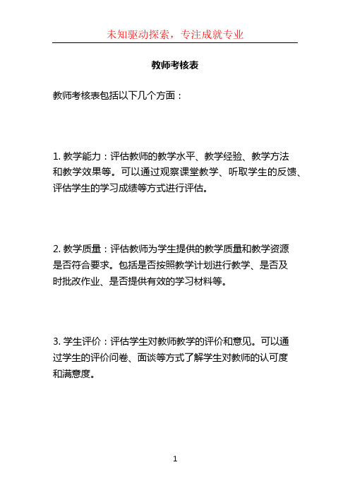 教师考核表 (2)