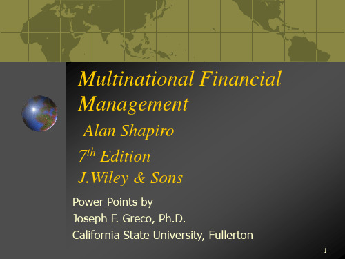 Multinational Financial Management Alan Shapiro