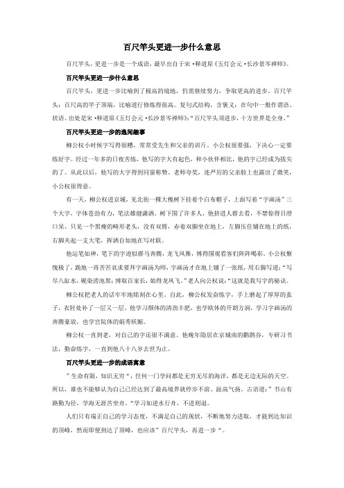 百尺竿头更进一步什么意思