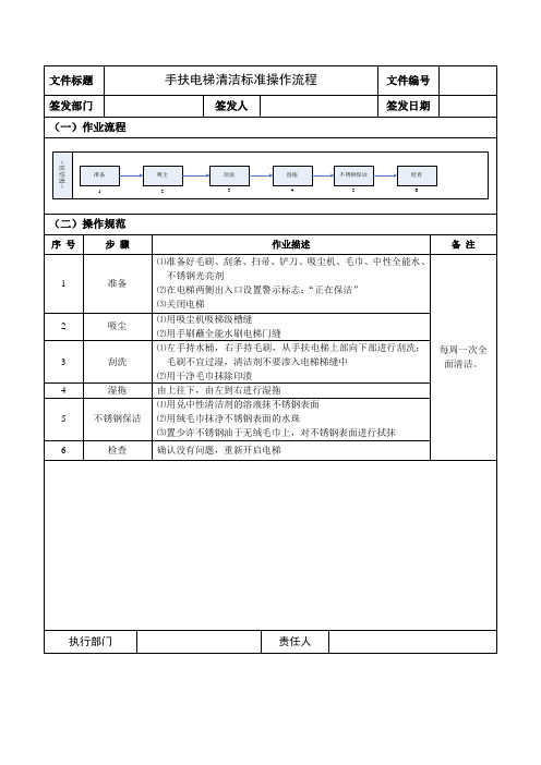 手扶电梯清洁标准操作流程