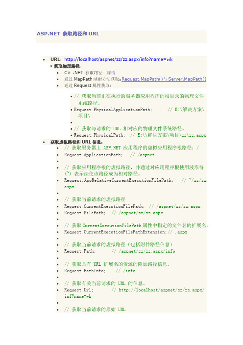 ASPNET获取路径和URL