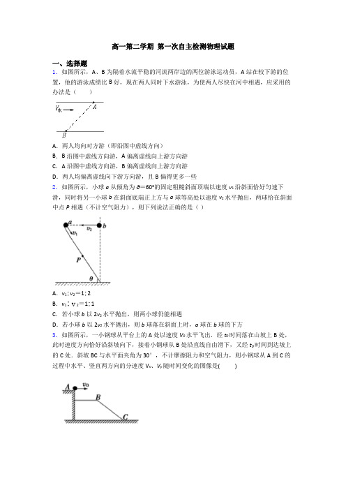 高一第二学期 第一次自主检测物理试题