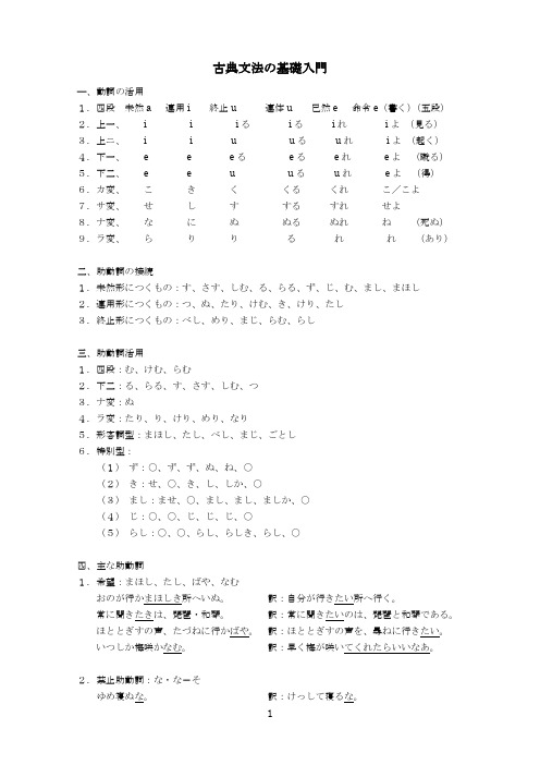 古典文法の基础入门