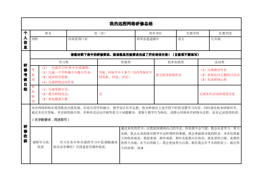 研修总结作业模板