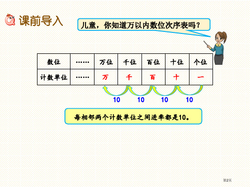 四年级1.1认识数位顺序表及数的读法一市公开课一等奖省优质课获奖课件