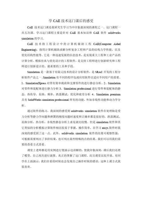 (完整word版)CAE学习感受