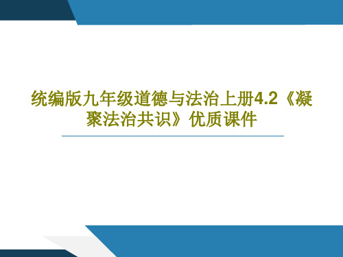 统编版九年级道德与法治上册4.2《凝聚法治共识》优质课件共66页文档