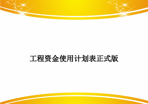 工程资金使用计划表正式版