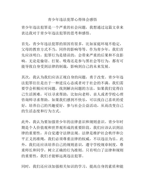 青少年违法犯罪心得体会感悟