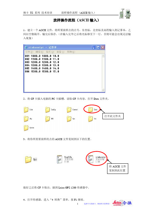 徕卡TS系列机子放样操作流程(ASCII输入)